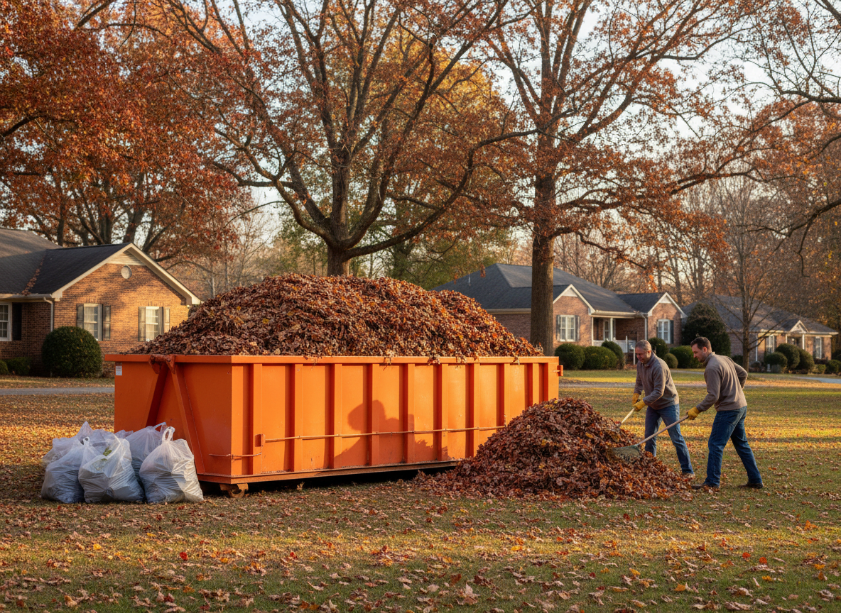 Big Dumpster Rental for Fall Leaf Cleanup in Statesville